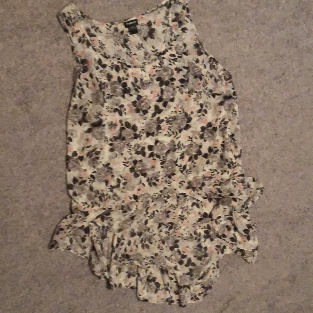 Torrid Hi-Lo Gray Floral Top